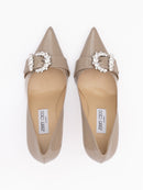 Taupe Grey Patent Leather Chery 85 Pumps