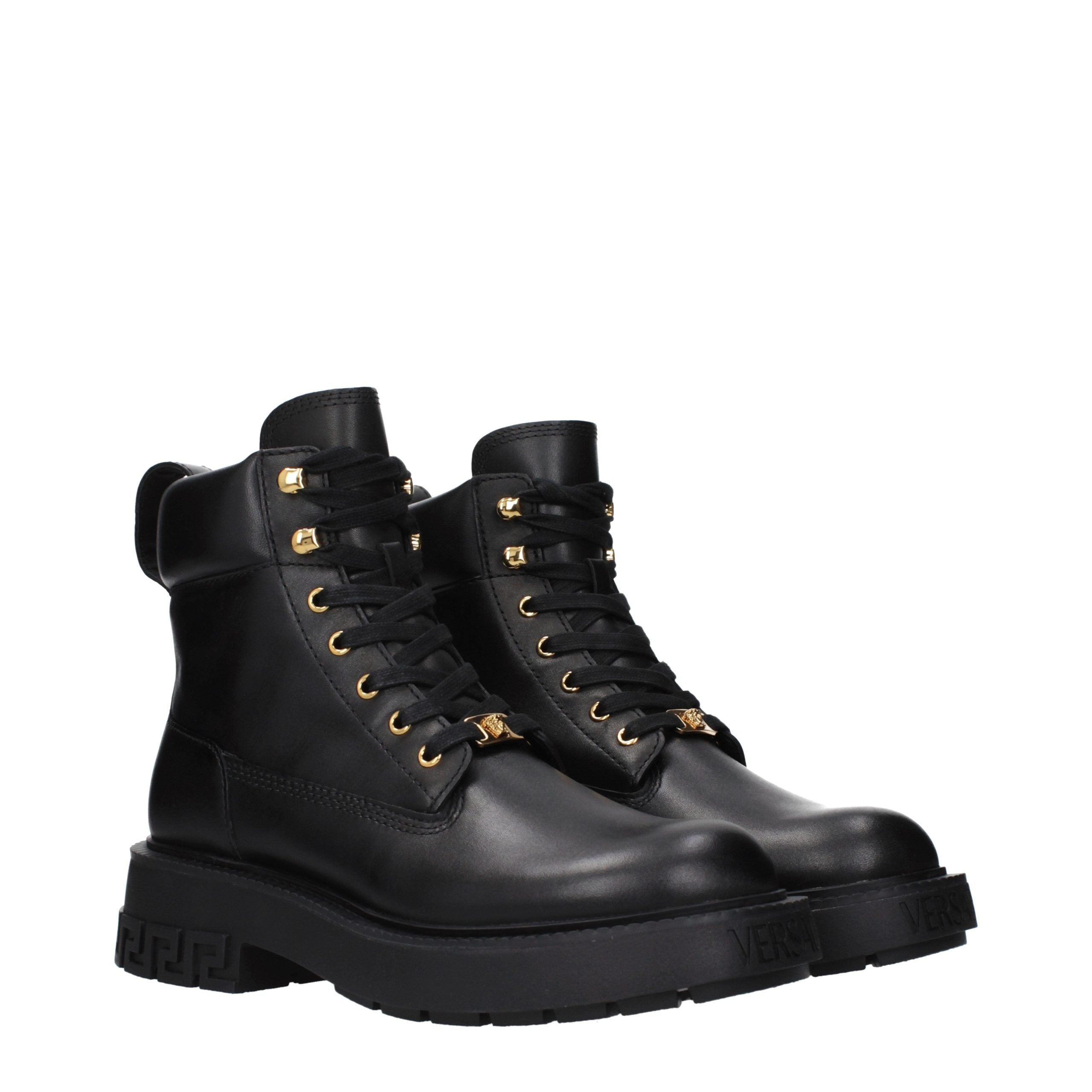 Black Leather Ankle Boots