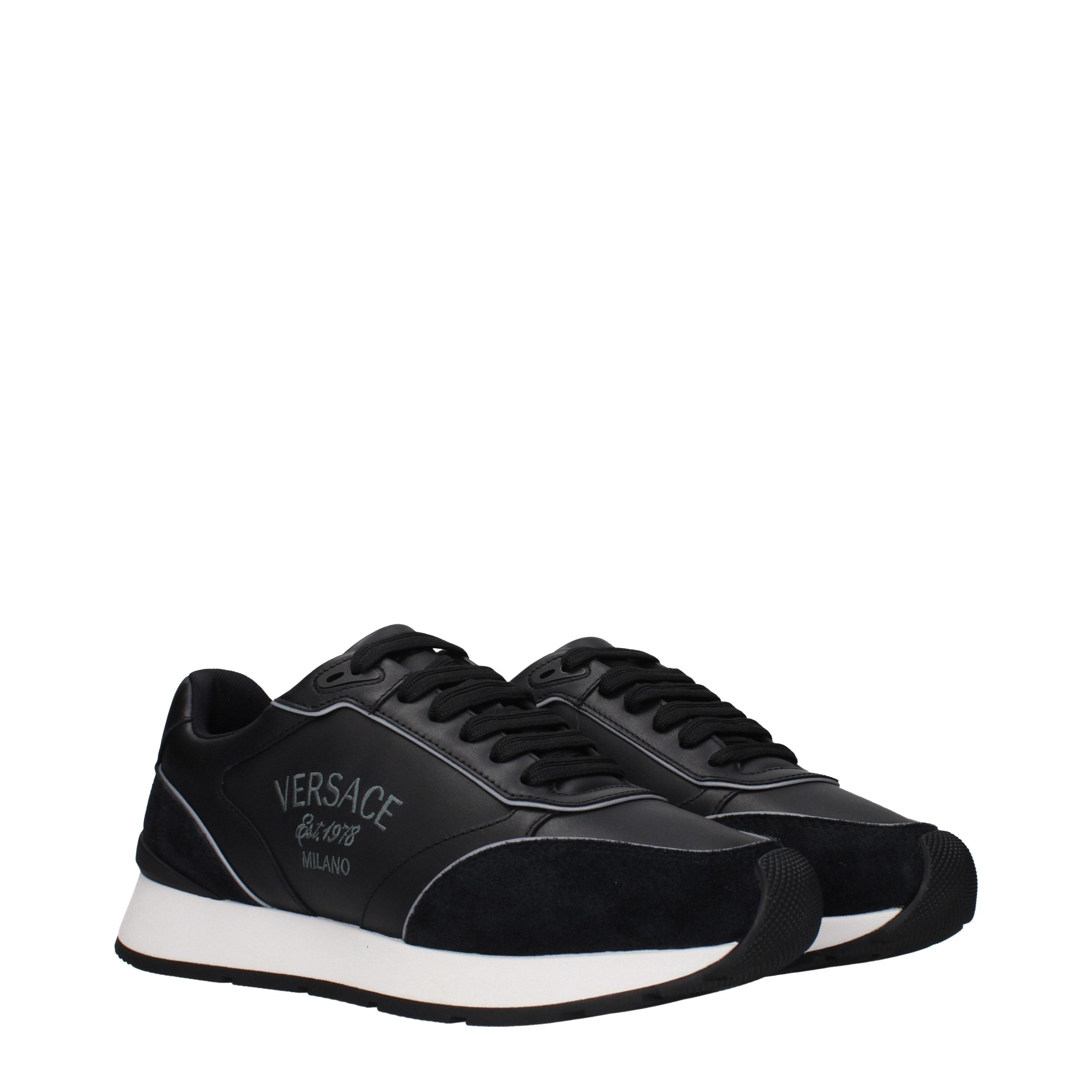 Black Leather Low Top Sneakers