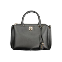 Black Polyurethane Women Handbag
