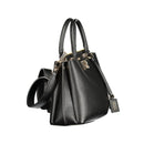 Black Polyurethane Women Handbag