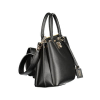 Black Polyurethane Women Handbag