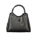 Black Polyurethane Women Handbag