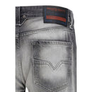 Gray Cotton Bootcut Jeans