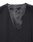 Black Wool Single Breasted Waistcoat Vest