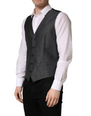 Dark Gray Single Breasted Men Waistcoat Vest