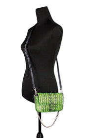 Marc Jacobs Neon Green The Monogram Leather J Marc Mini Shoulder Bag Crossbody