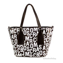 Marc Jacobs Small Black White Monogram Print Saffiano Leather Tote Crossbody Bag