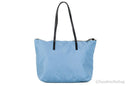Versace Portuna Medusa Medium Cornflower Blue Nylon Leather Tote Bag Purse