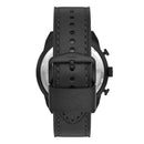 Black Leather Sport Watch