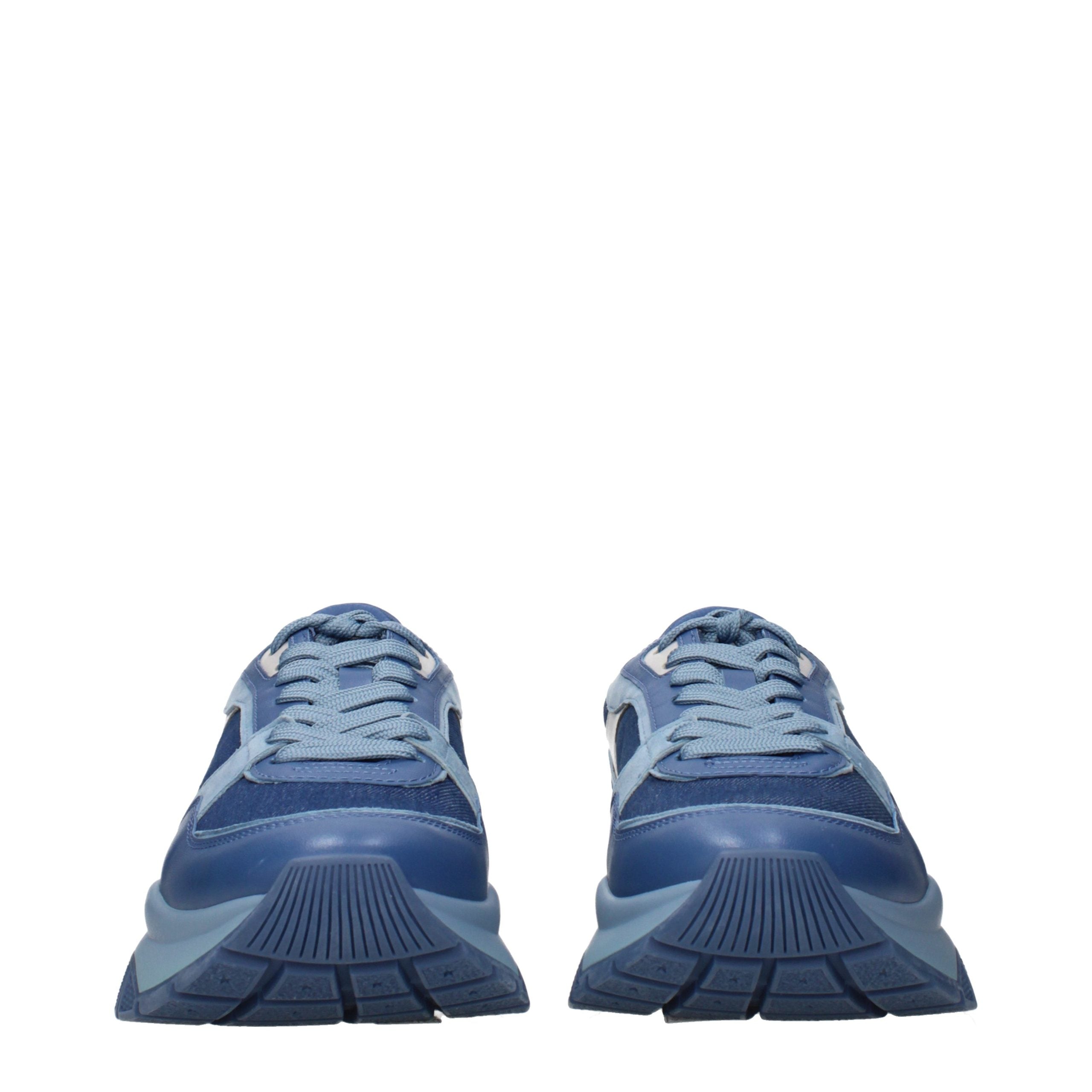 Blue Fabric Sneakers