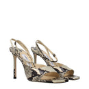 Multicolor Leather Stiletto Heel Sandals
