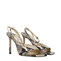 Multicolor Leather Stiletto Heel Sandals