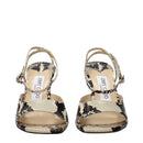 Multicolor Leather Stiletto Heel Sandals