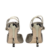 Multicolor Leather Stiletto Heel Sandals