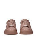Pink Leather Low Top Sneakers