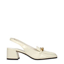 Beige Leather Slip-On Loafers