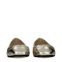 Gold Leather Ballet Flats