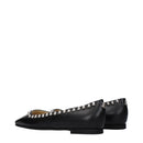 Black Leather Ballet Flats