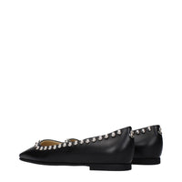 Black Leather Ballet Flats