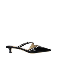 Black Leather Flat Sandals