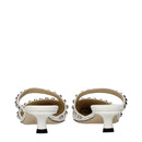 White Leather Flat Sandals