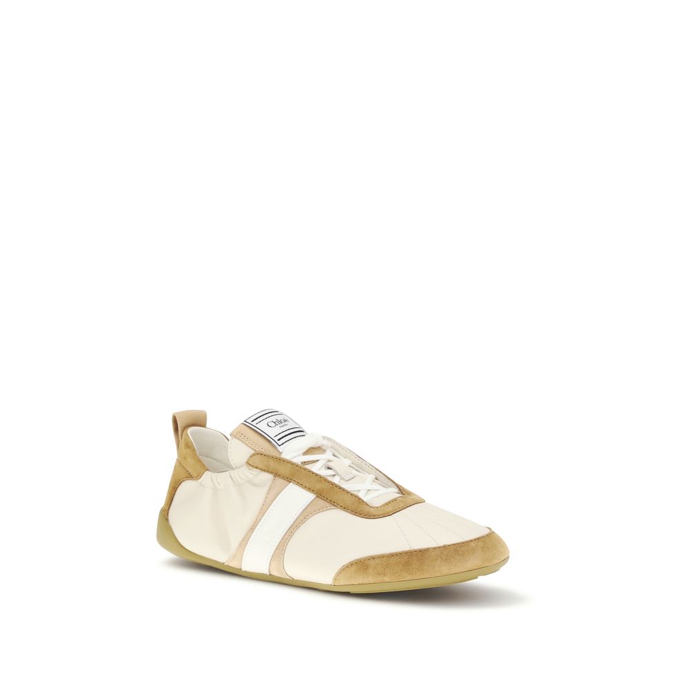 Beige Goatskin Athletic Sneakers