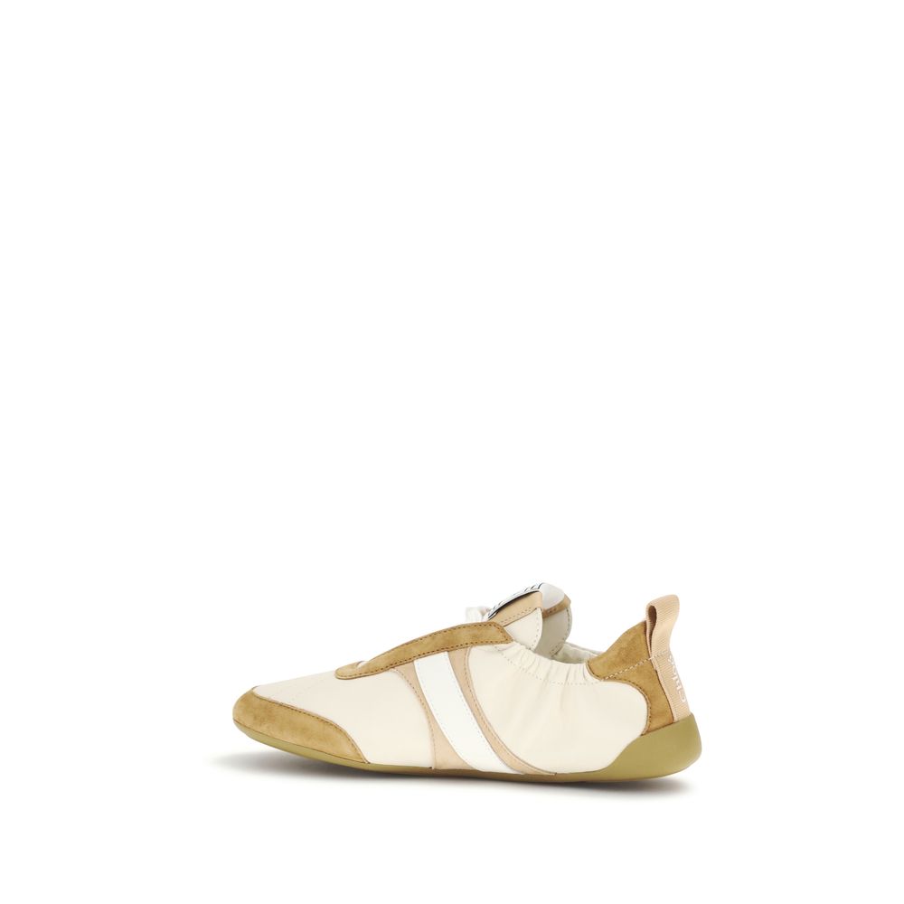 Beige Goatskin Athletic Sneakers