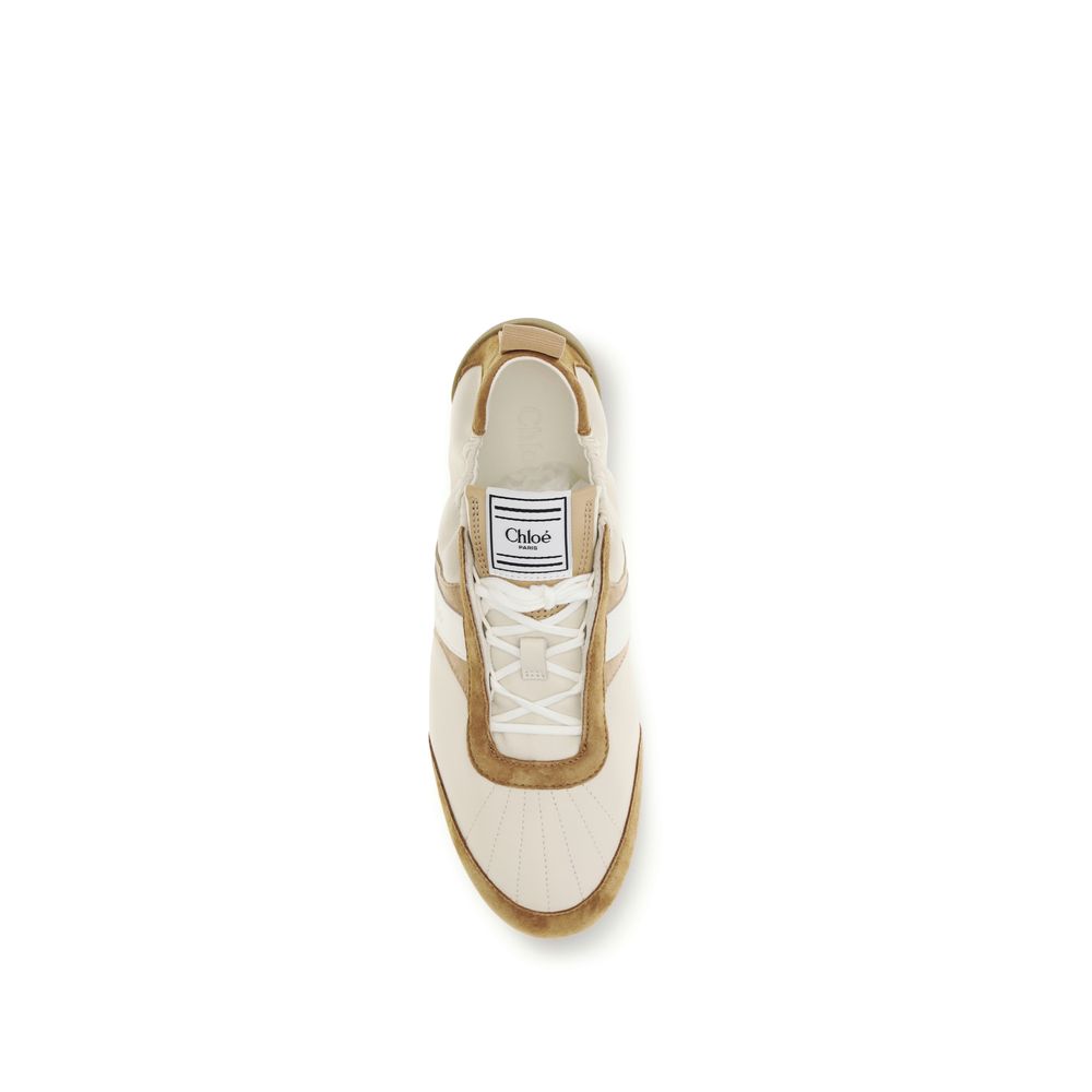 Beige Goatskin Athletic Sneakers