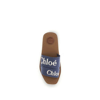 Blue Cotton Flat Sandals