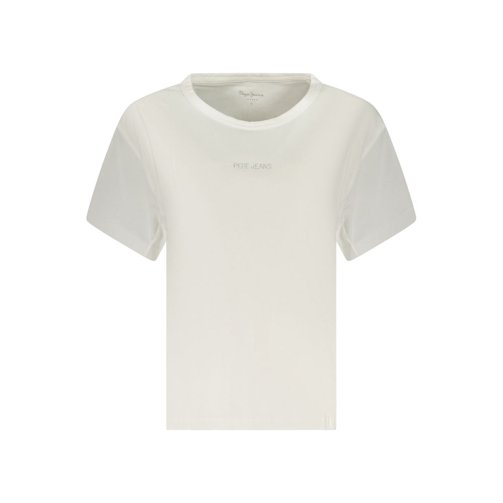 White Cotton Women T-Shirt