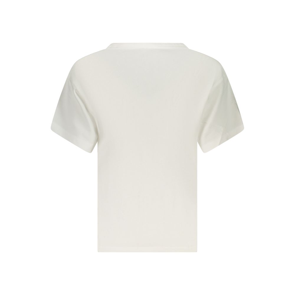 White Cotton Women T-Shirt