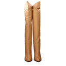 Beige Leather Ankle Boots