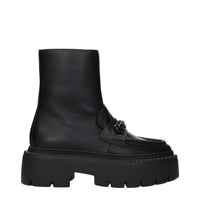 Black Leather Ankle Boots