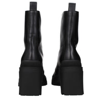 Black Leather Ankle Boots