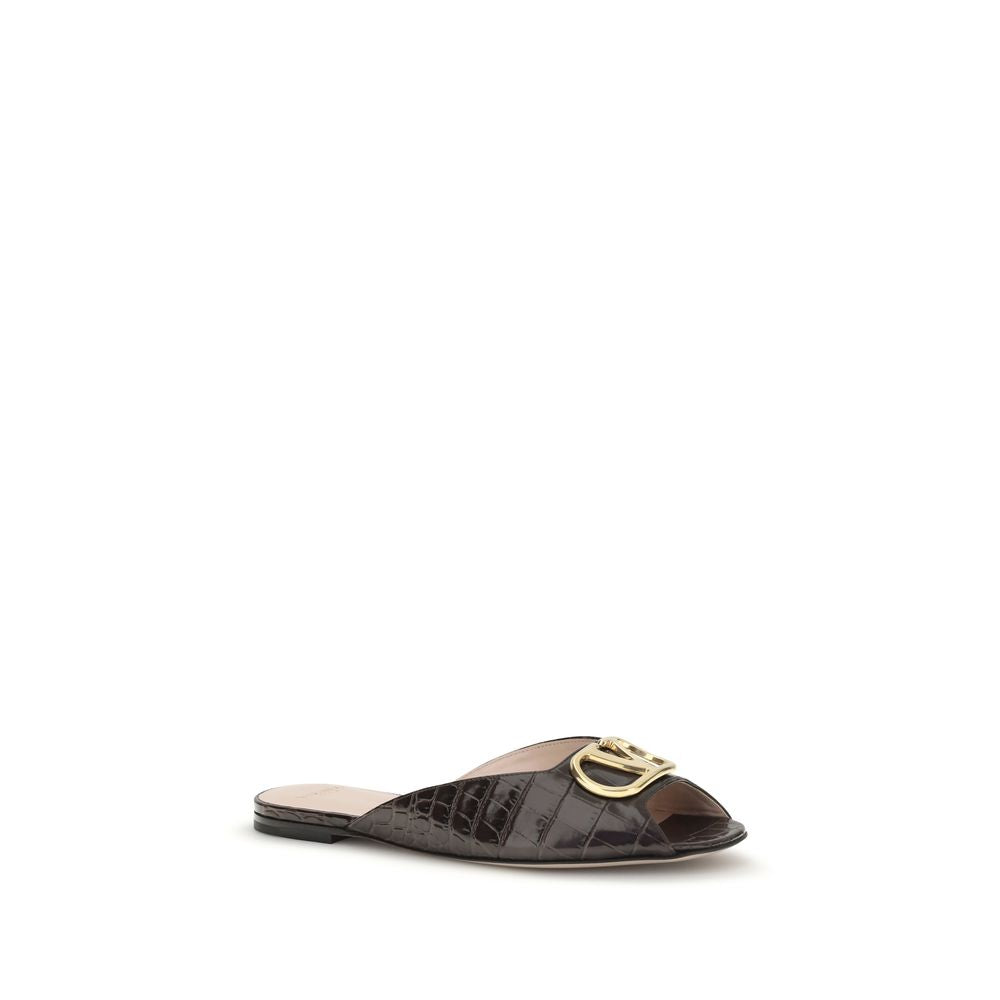 Brown Calf Leather Bos Taurus Flat Sandals