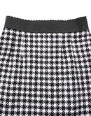 Black White Houndstooth HighWaist Mini Skirt