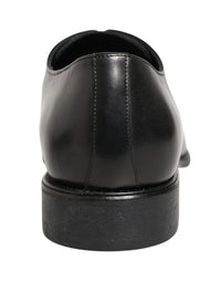 Black Calfskin Leather Derby Men Dress Shoes