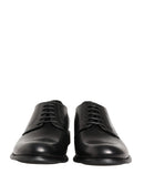 Black Calfskin Leather Derby Men Dress Shoes