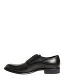 Black Calfskin Leather Derby Men Dress Shoes