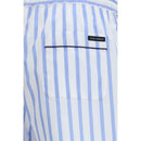 Blue Cotton Bermuda Shorts