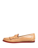Beige Tassel Leather Men Slip On Loafers Shoes