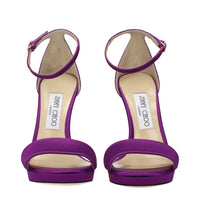 Purple Satin Platform Sandals