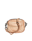 Beige Vintage Leather Logo Plaque Shoulder Borse Men Bag