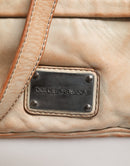 Beige Vintage Leather Logo Plaque Shoulder Borse Men Bag