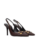 Brown Leather High Heel Pumps