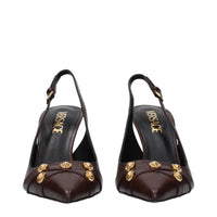 Brown Leather High Heel Pumps