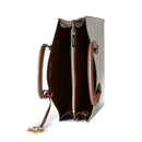 Gray Leather Handbag