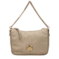Beige Fabric Handbag