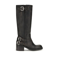 Black Calf Leather Bos Taurus Ankle Boots